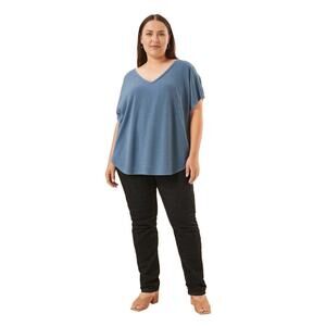 Style & Co‎ Plus Size Solid Burnout T-Shirt Size 1X Blue